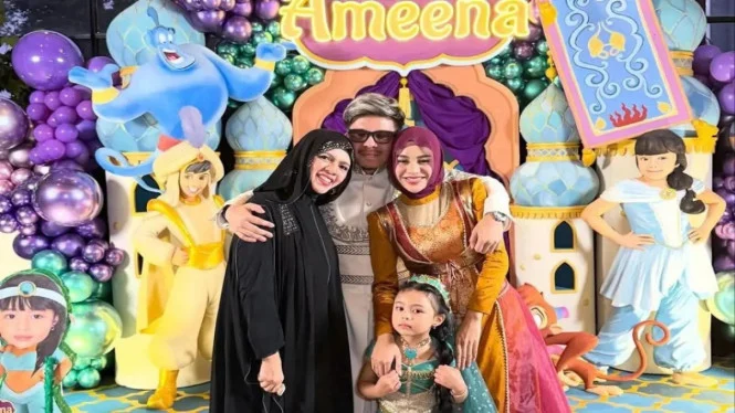 Meriah! Ultah Ke-4 Ameena, Geni Faruk Datang Beri Dukungan