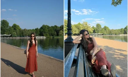 Gaya Santai Yunita Siregar Keliling Hyde Park London, Stylish!